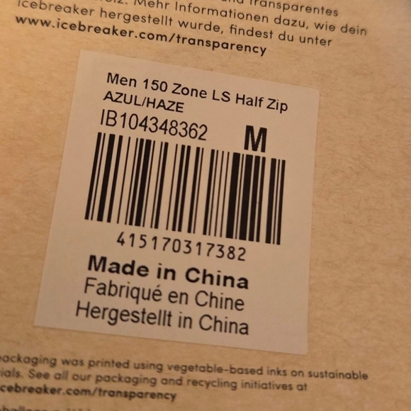 Nwt Icebreaker Men's 150 Zone Long Sleeve Half Zip Blue Haze Size Medium Wool - Picture 9 of 12